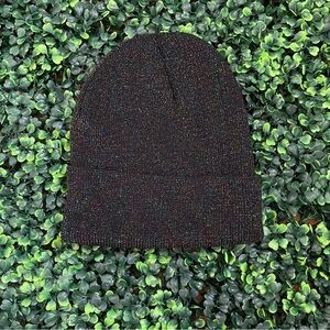 Black Glitter Knit Beanie